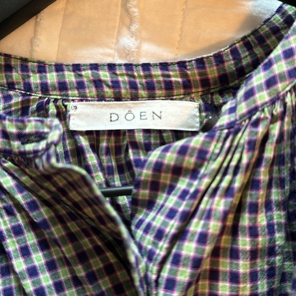 Doen Blue and White Checkered Top - Picture 4 of 4